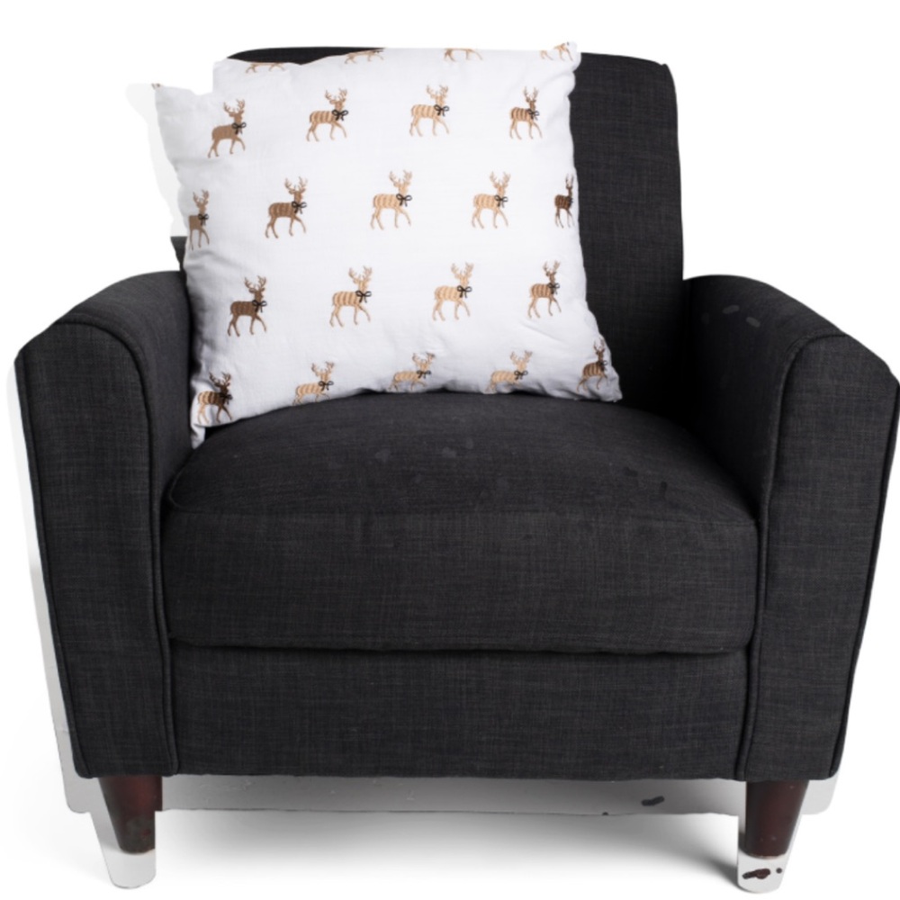 INDIGO 20x20 Reindeer Bow Christmas Pillow